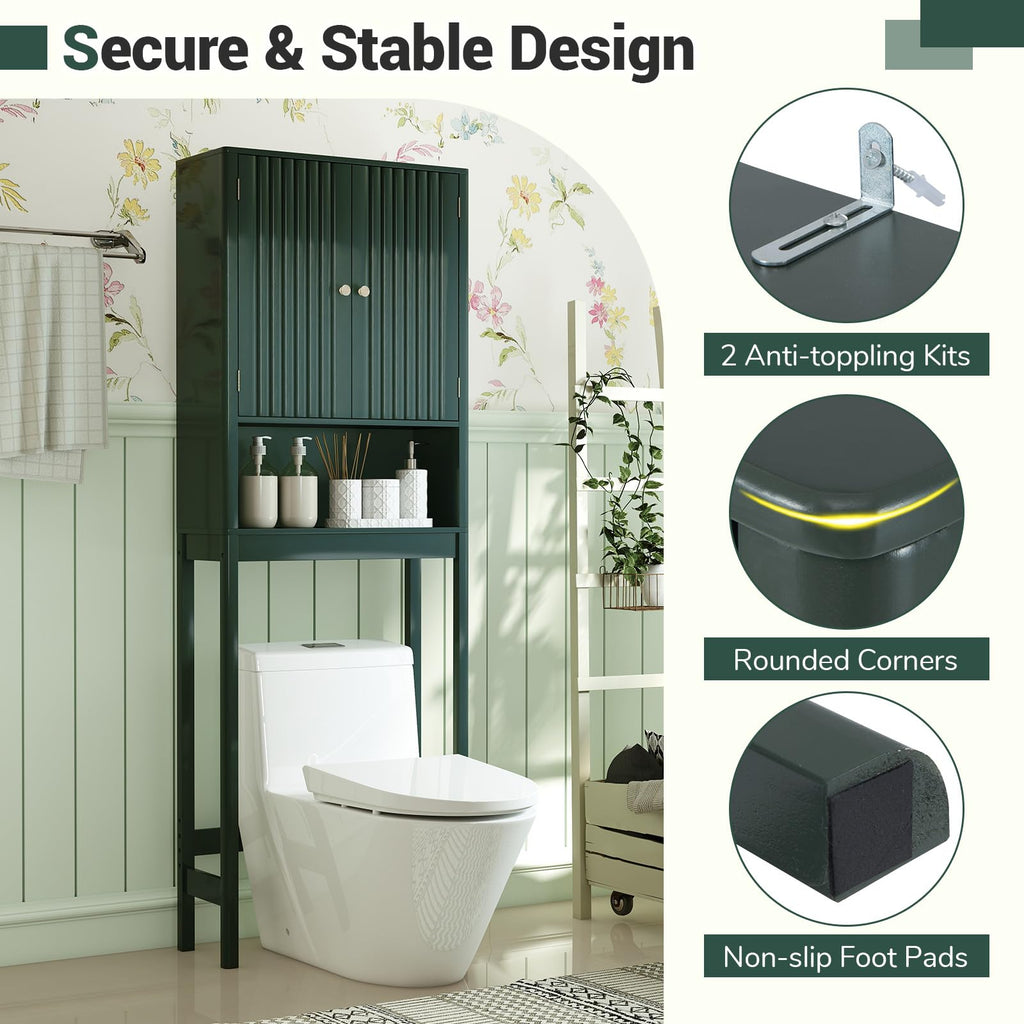 Over The Toilet Storage Cabinet with Fluted Doors A4950