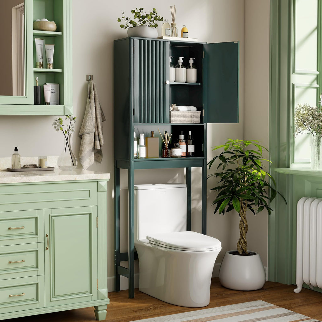 Over The Toilet Storage Cabinet with Fluted Doors A4950