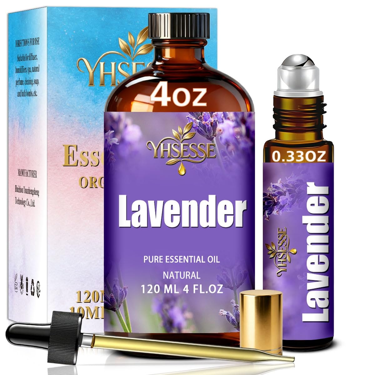 Peppermint and Lavender Essential Oil 4 Fl Oz H633