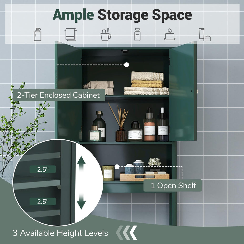 Over The Toilet Storage Cabinet with Fluted Doors A4950