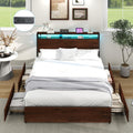 Queen Size Bed Frame with 4 Storage Drawers C487605