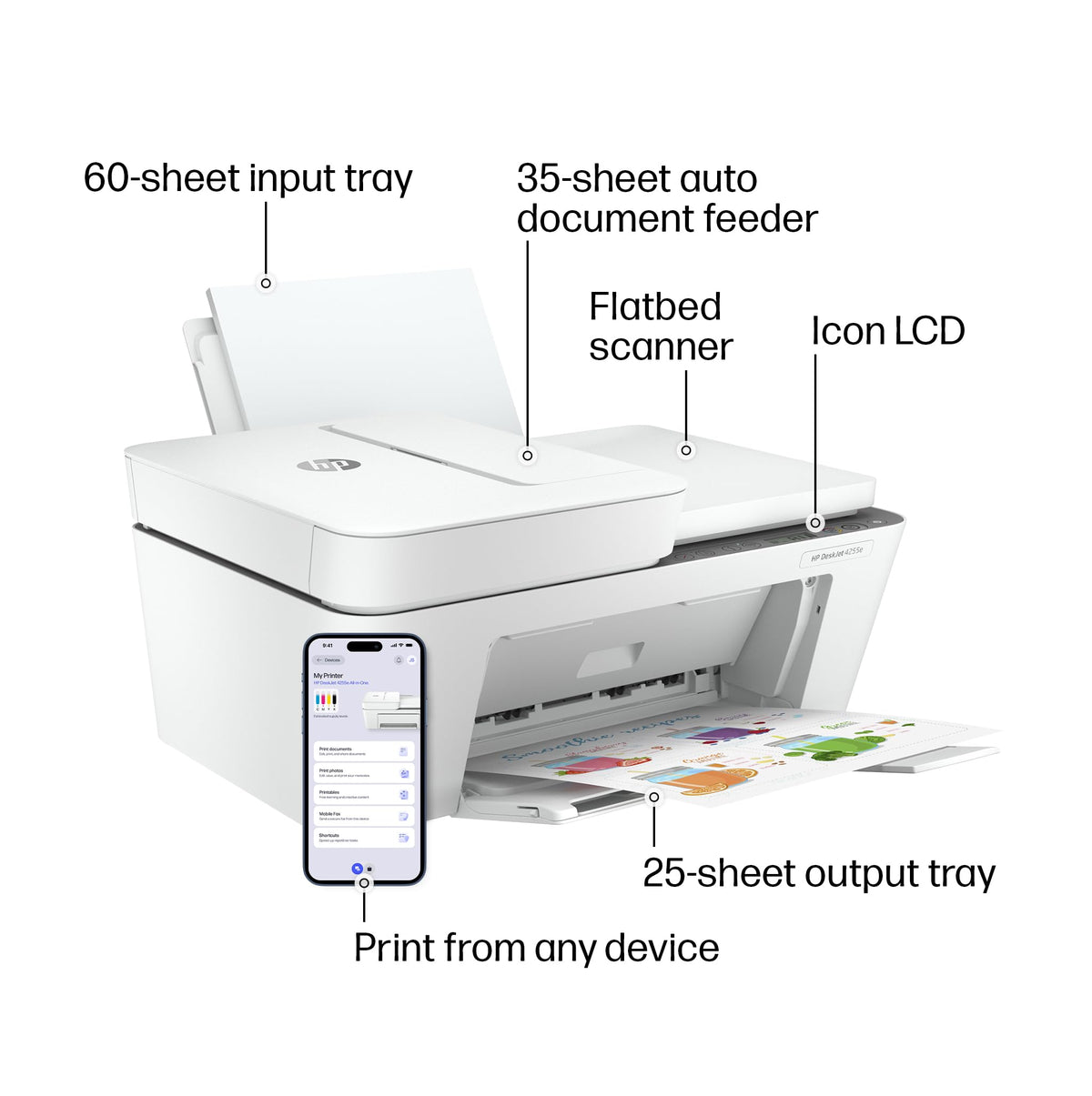 Wireless All-in-One Color Inkjet Printer, Scanner, Copier Q48890