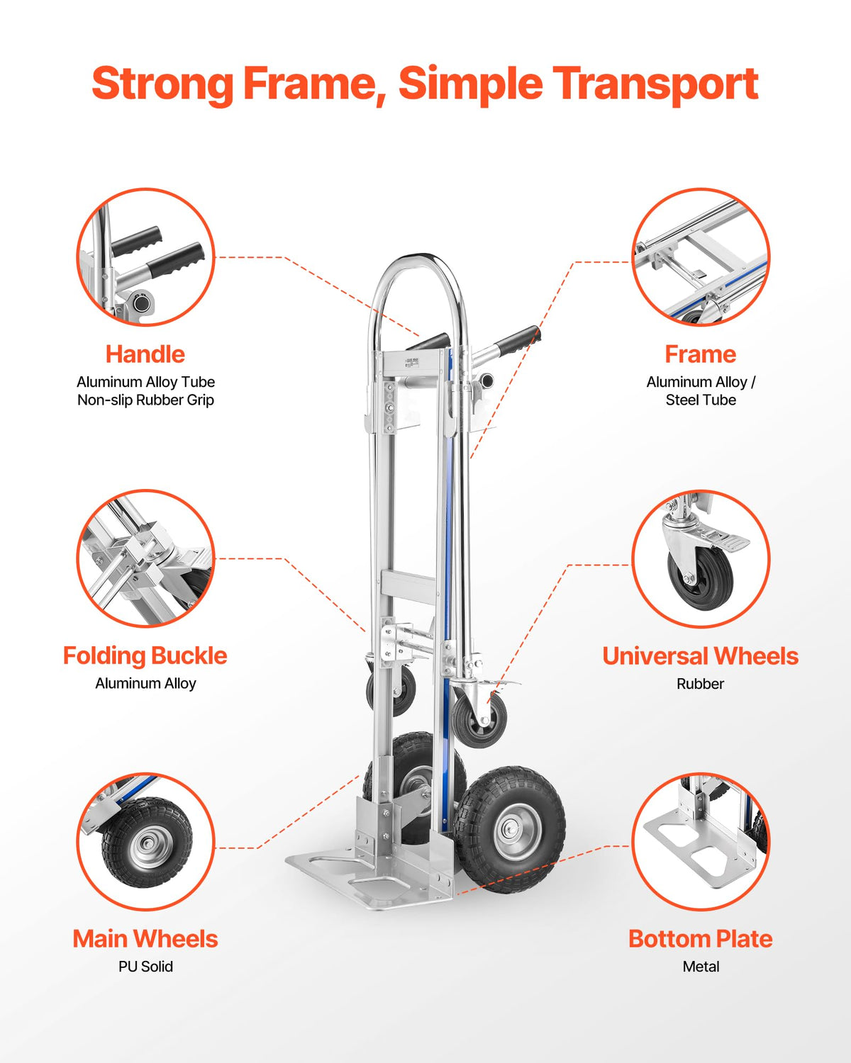 2 in 1 Convertible Hand Truck Dolly 1000 lbs V101281