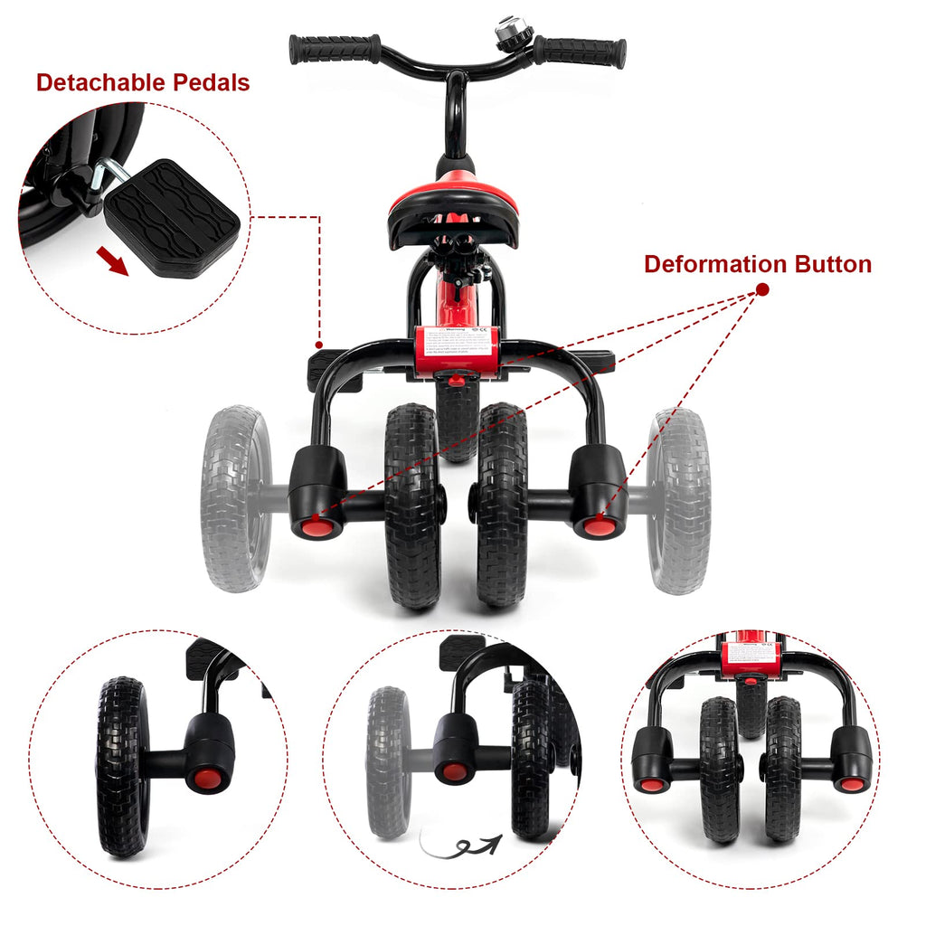 Tricycle for Toddlers 2-5 Years, 3 in 1 Folding Bike V877