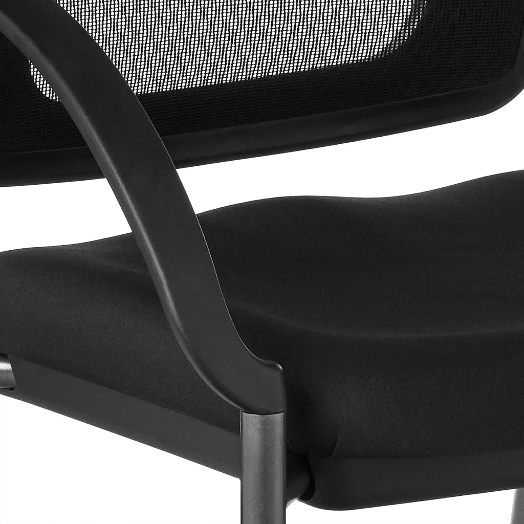 Stackable Visitor's Chair with Breathable Back and Rolling Casters W79027