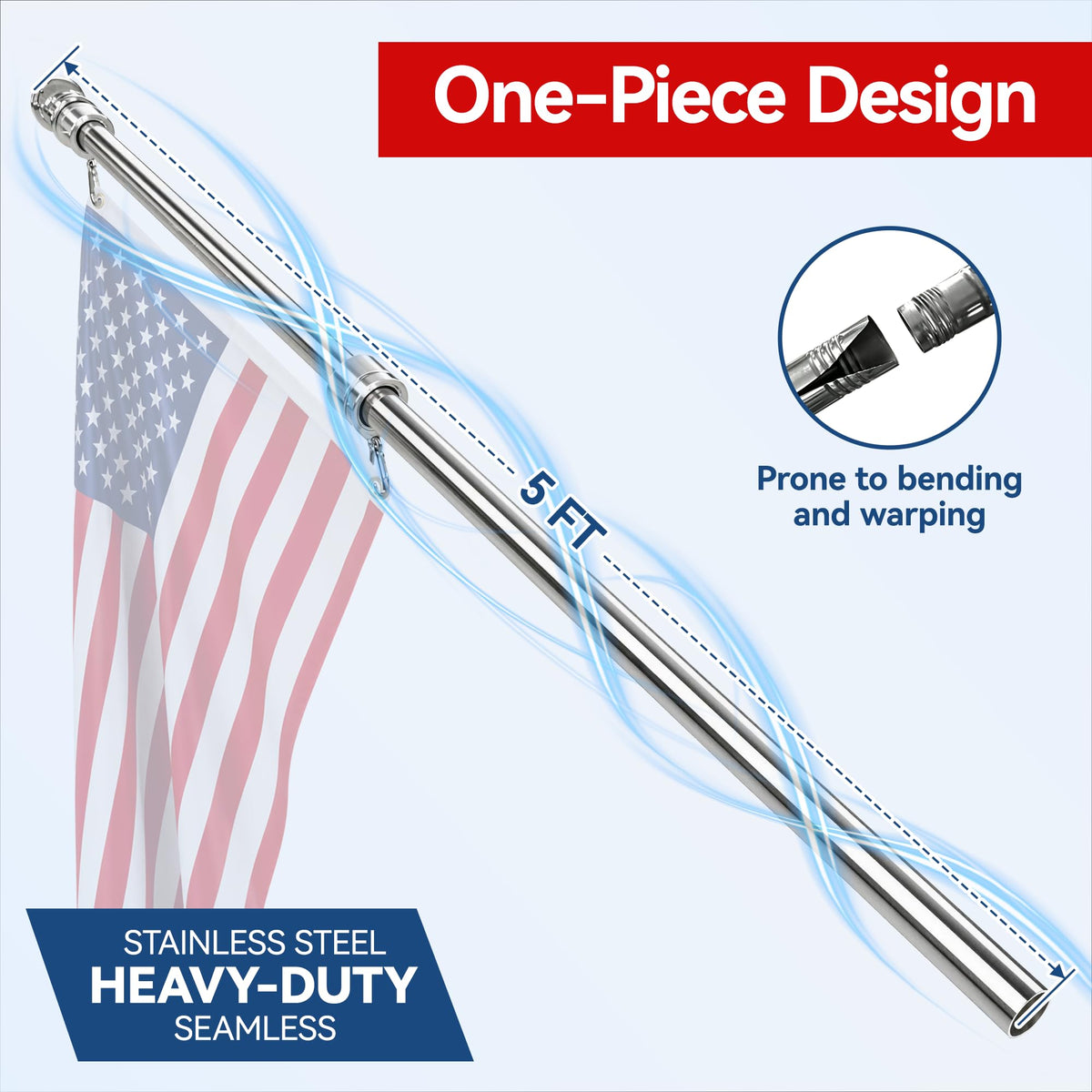5FT One Piece Flag Pole G360098