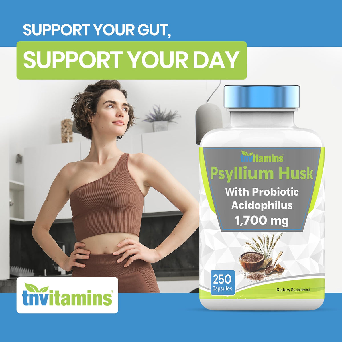 Psyllium Husk Capsules 1700 MG 250 Capsules Z5303