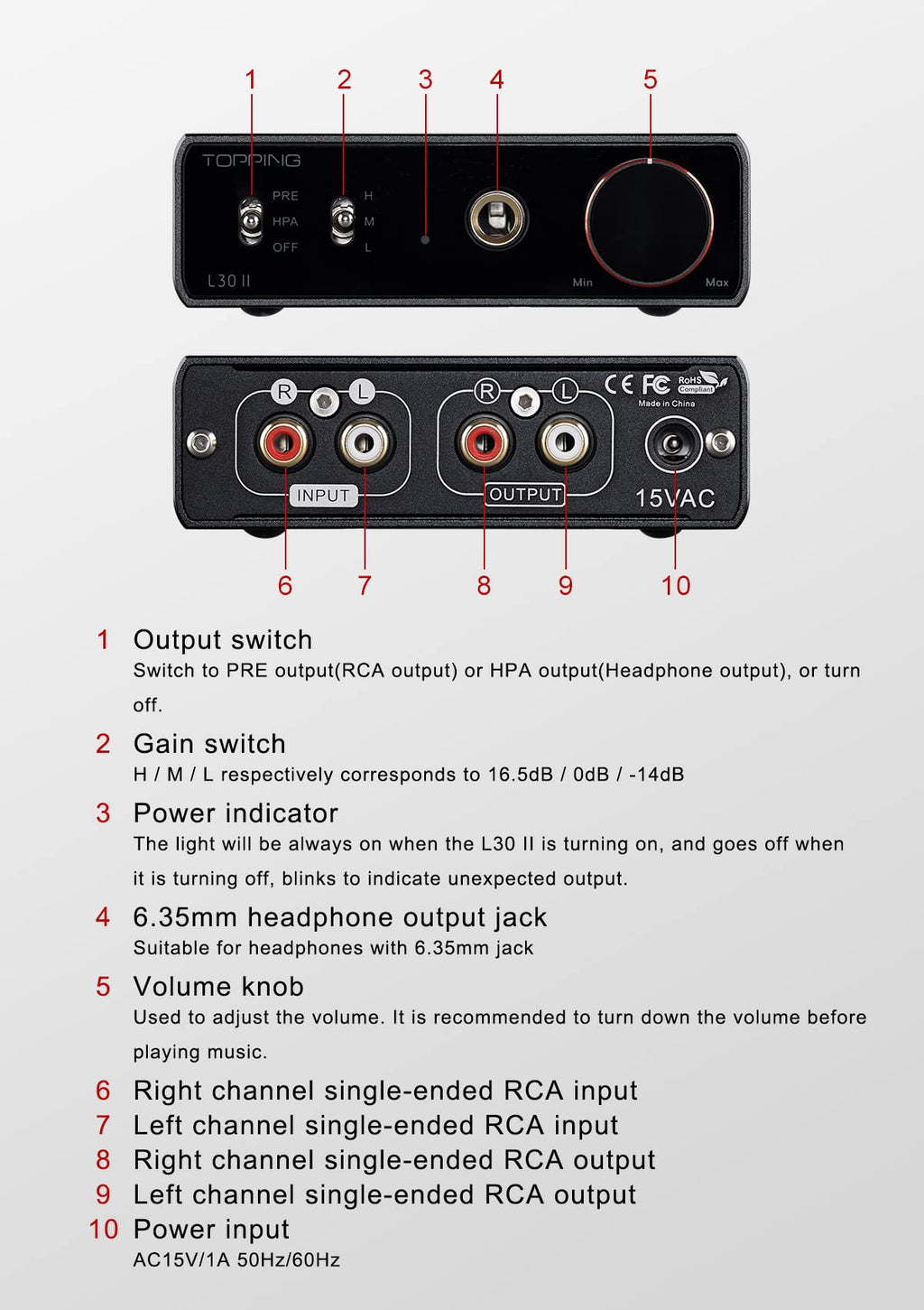 Black Mini HiFi Headphone Amp K558528
