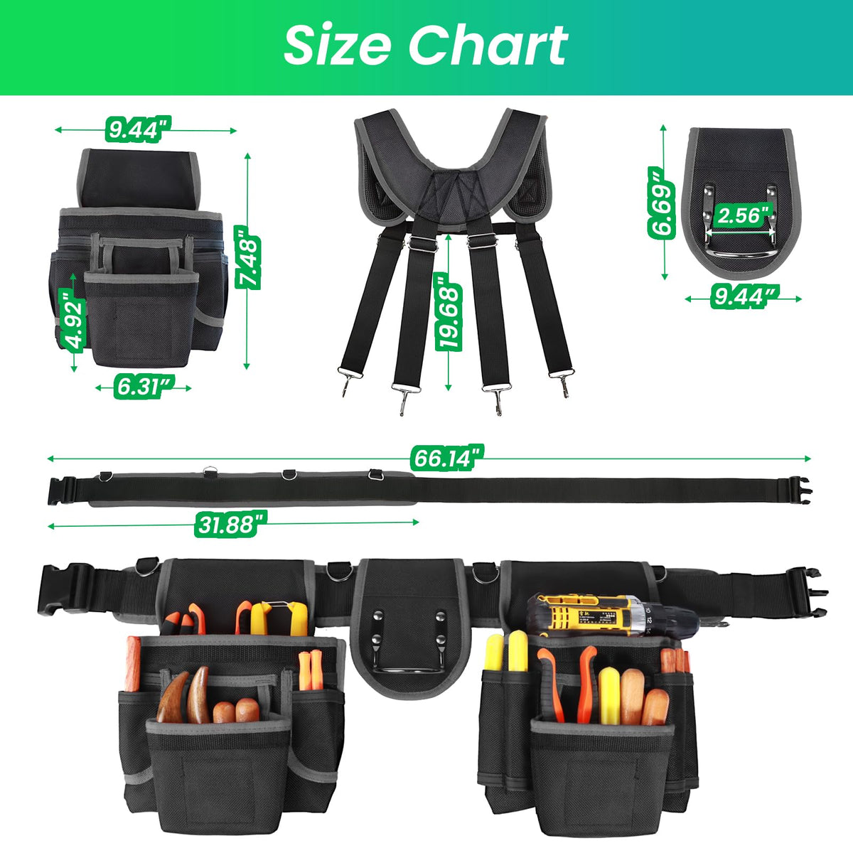 Heavy Duty Tool Belt With Suspenders X9023