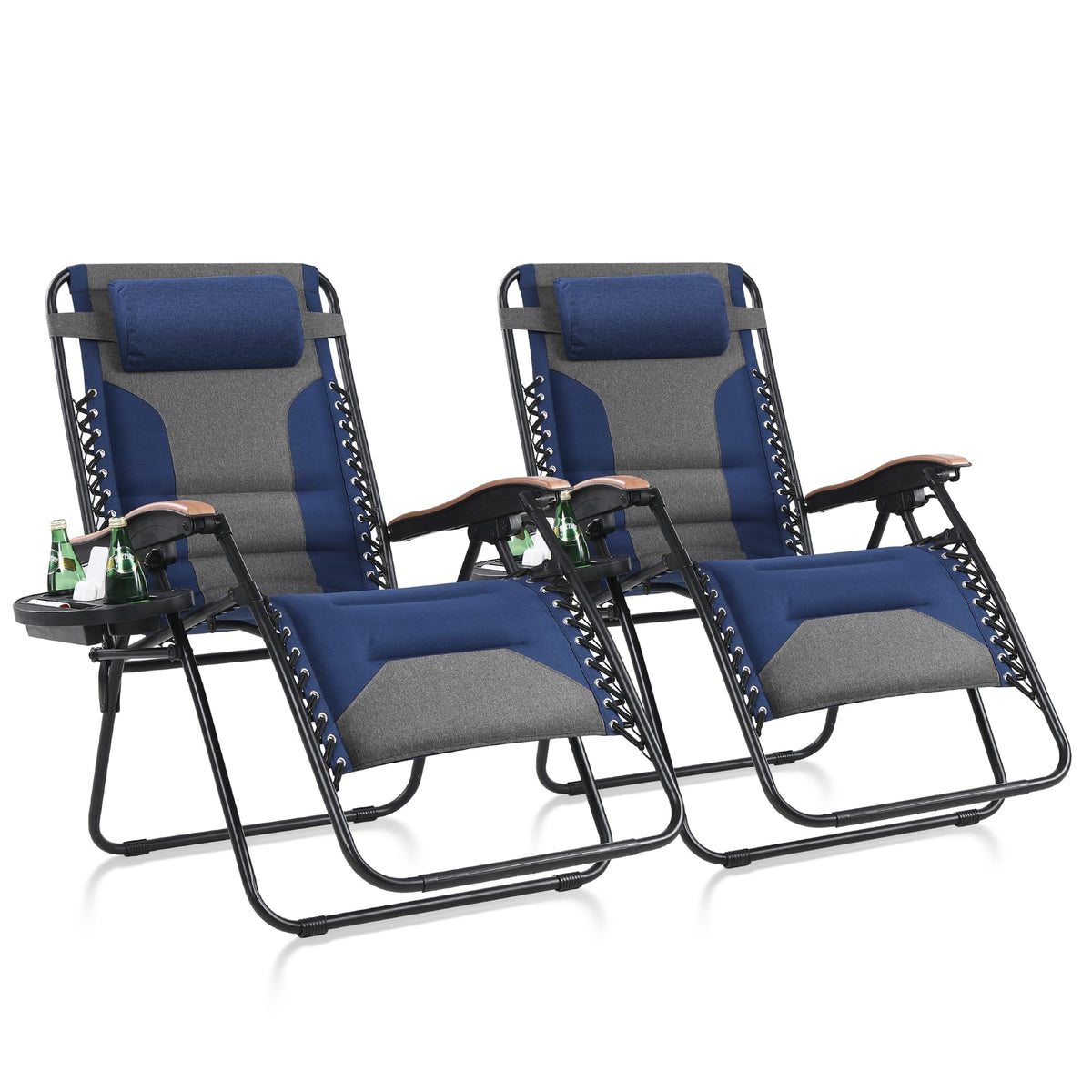 Oversized Padded Zero Gravity Chair Set of 2 Blue G153