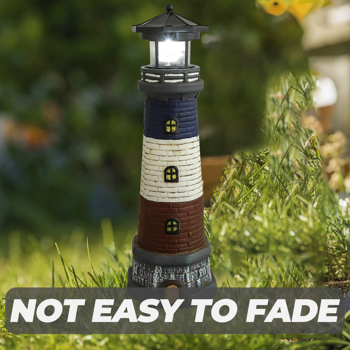 Solar Lighthouse Garden Lights Outdoor Waterproof Resin Statue Lamp G75704