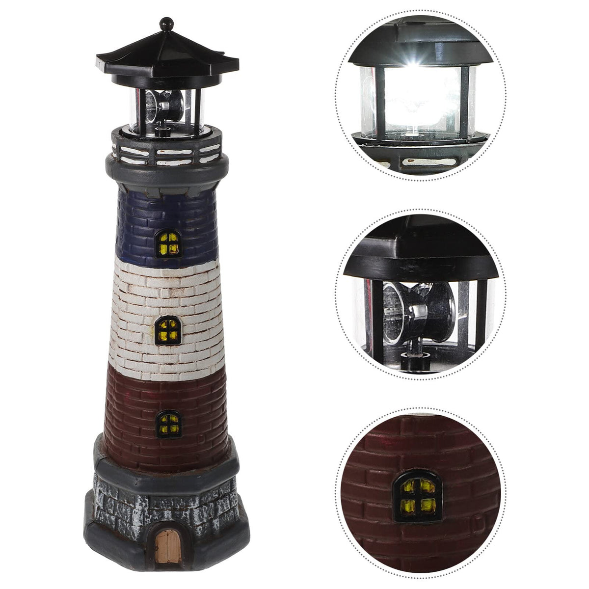 Solar Lighthouse Garden Lights Outdoor Waterproof Resin Statue Lamp G75704