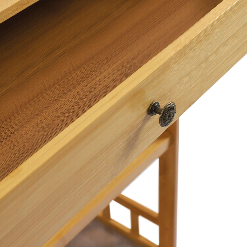 3-Tier Bamboo Kitchen Cart with Drawer E63178