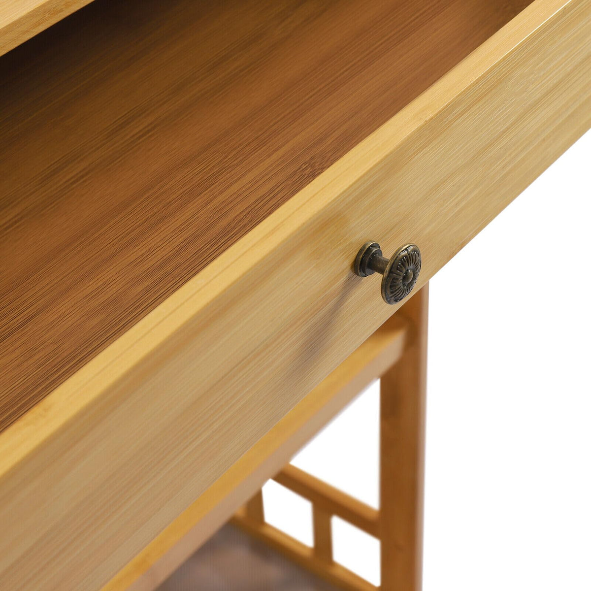 3-Tier Bamboo Kitchen Cart with Drawer E63178