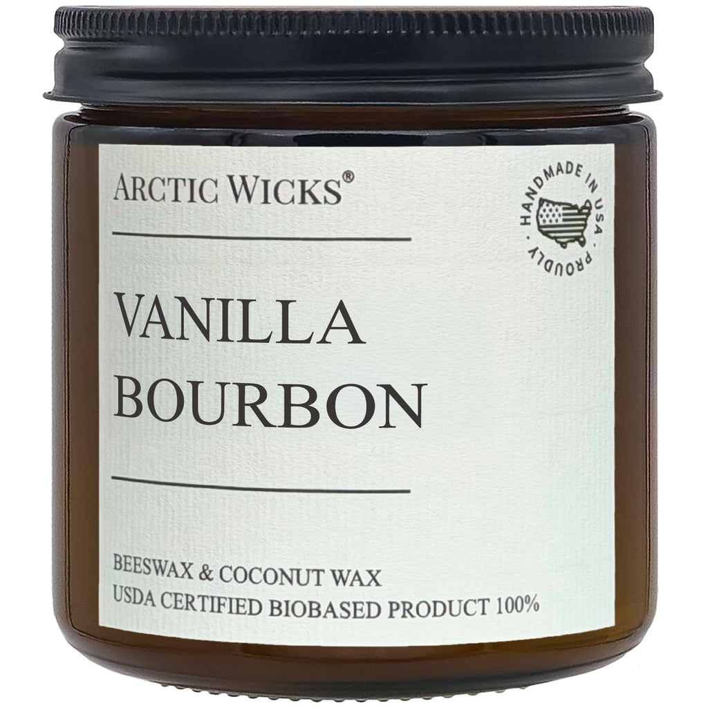 Vanilla Bourbon 16oz Double Wick Coconut Beeswax Candle D138