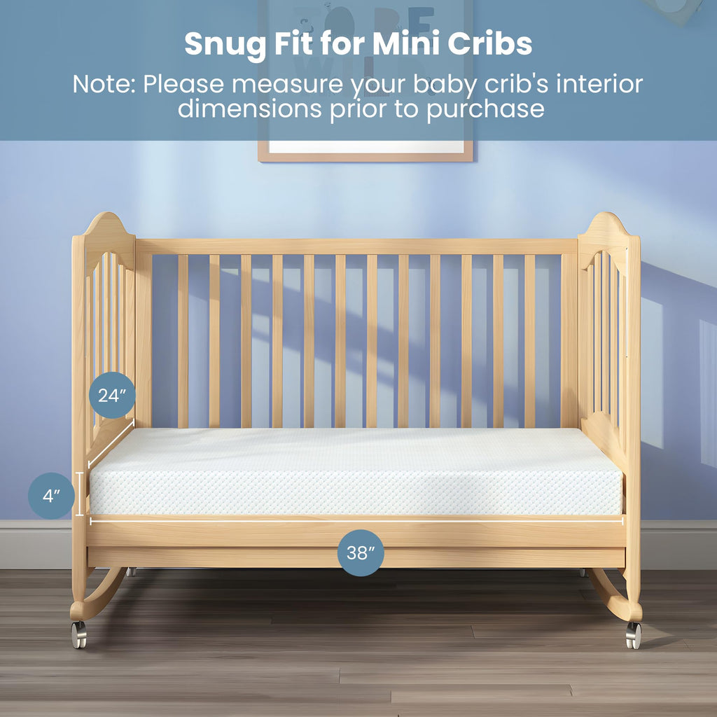 Mini Crib Mattress, 38x24x4 Inch Dual-Sided Gel Memory Foam C637