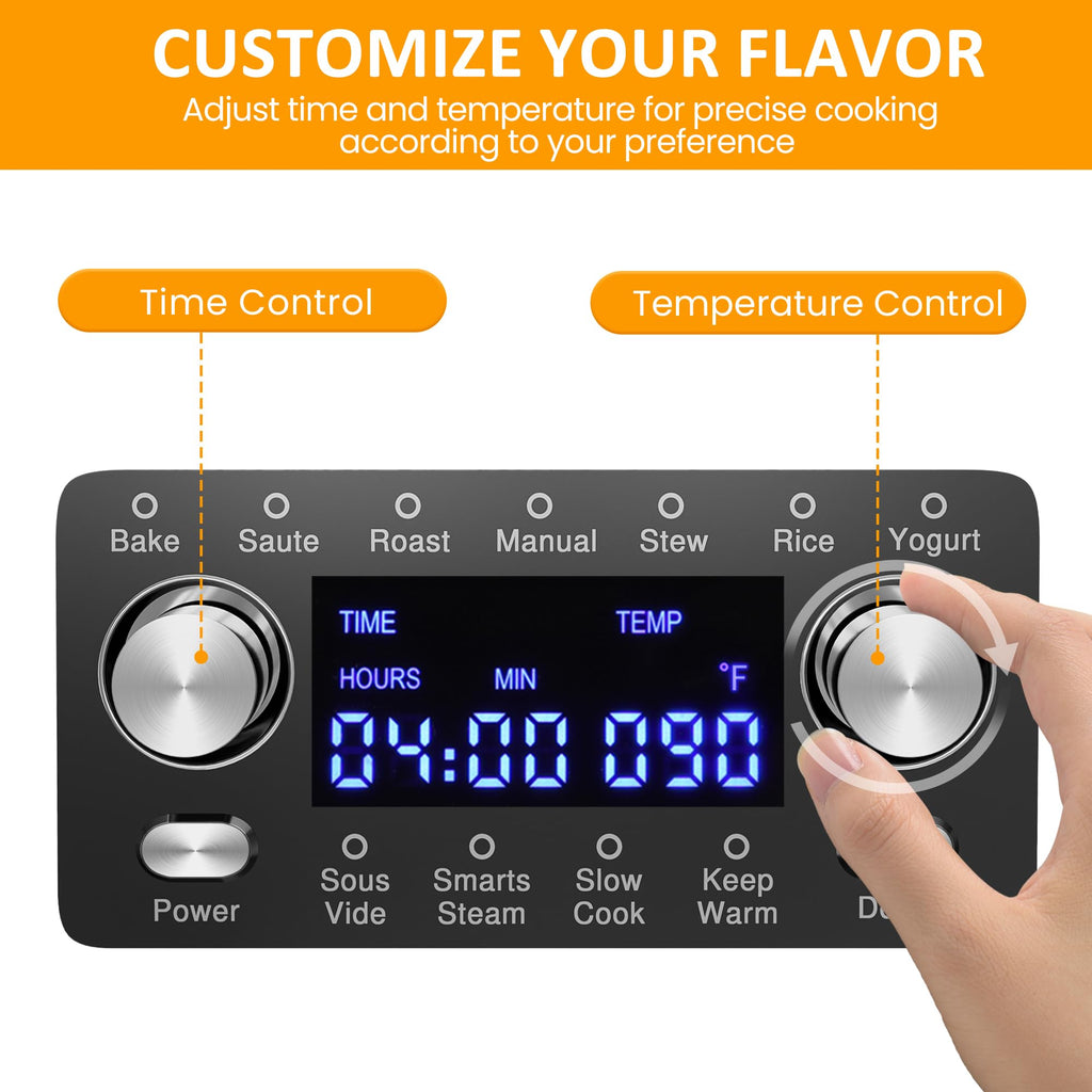 12-in-1 Programmable 8 Quart Slow Cooker with Steaming Rack S971585