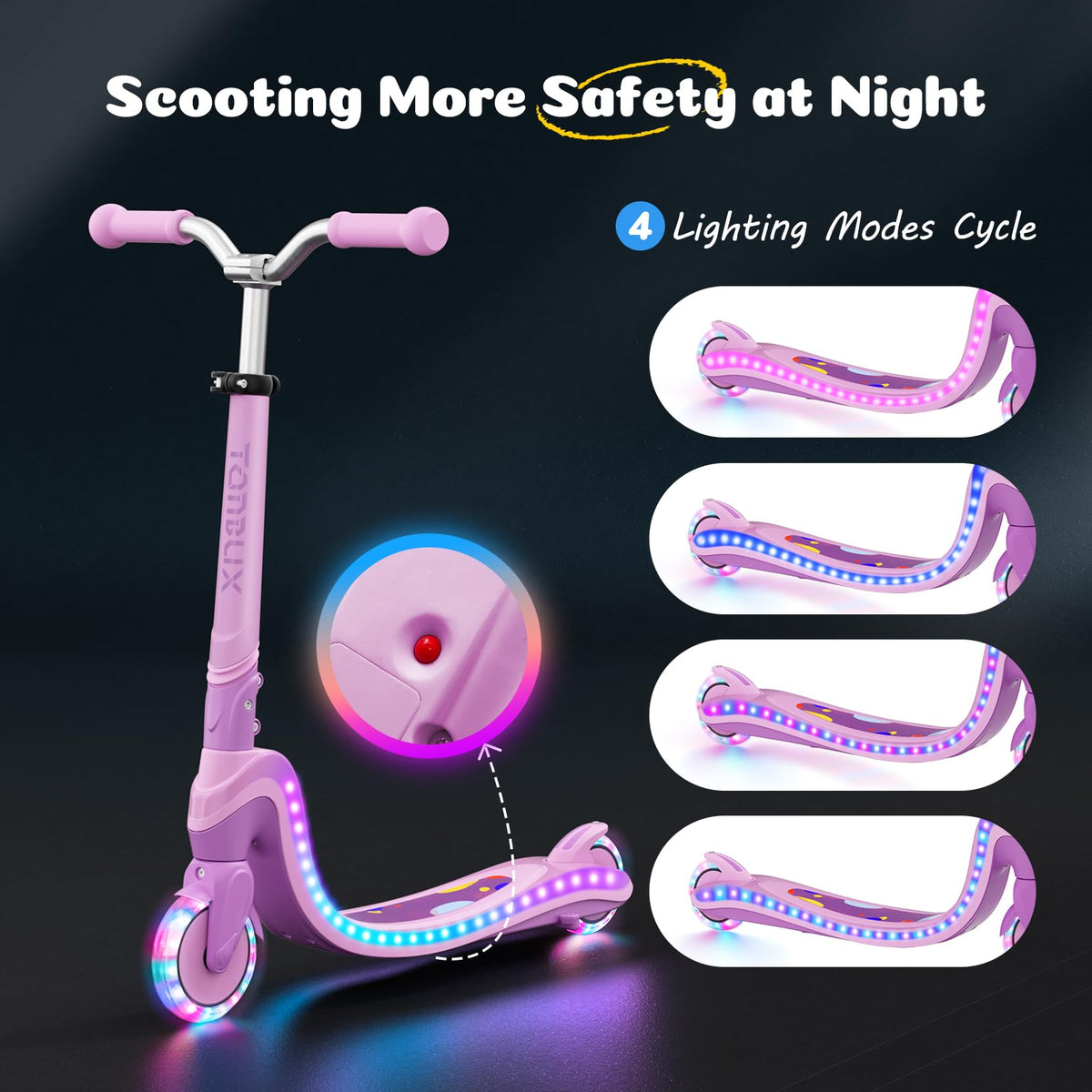 2 Wheel Kids Kick Scooter with Light-Up Wheels J653