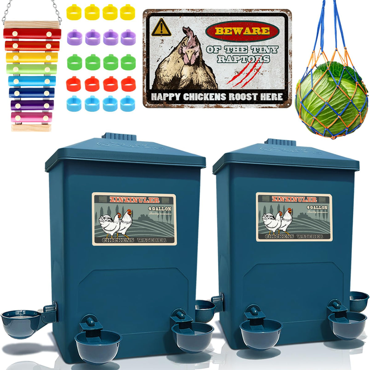 6 Gallon Chicken Waterer 2-Pack D969
