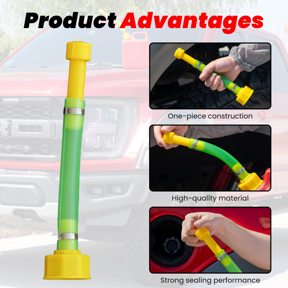 10'' Gas Can Spout Replacement Kit with Yellow Gas Caps J775