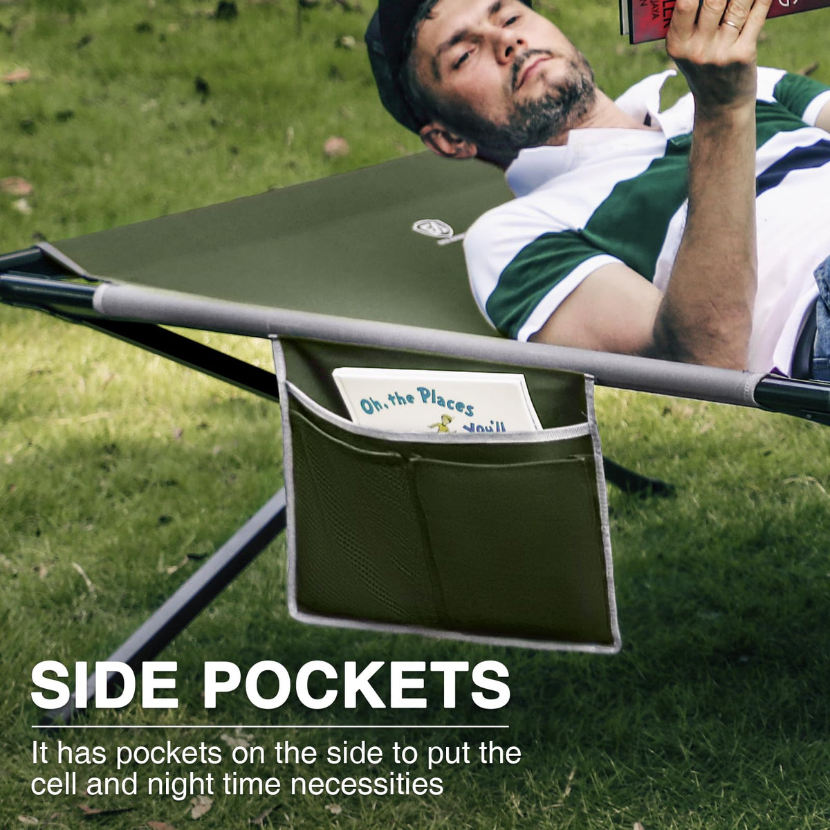 Extra Wide Folding Camping Cot with Carry Bag G191792