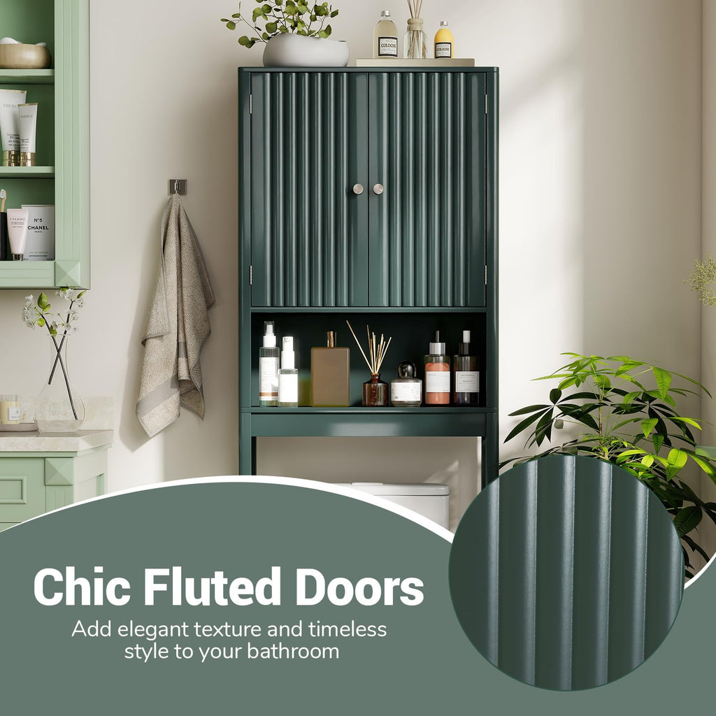 Over The Toilet Storage Cabinet with Fluted Doors A4950