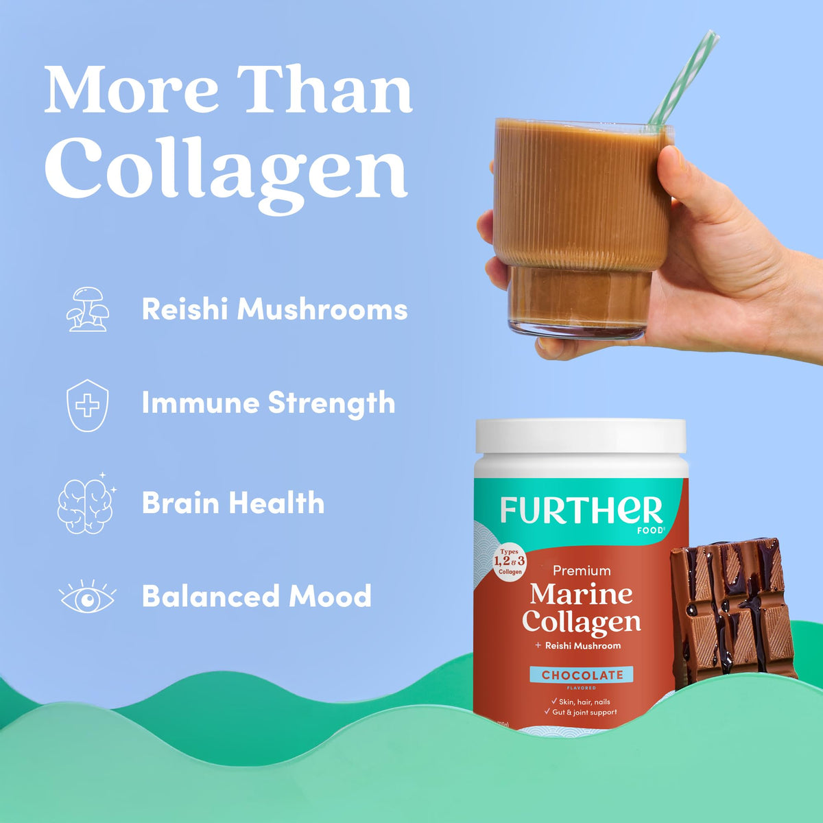 Chocolate Marine Collagen Peptides Powder, 7.41 Oz Q576
