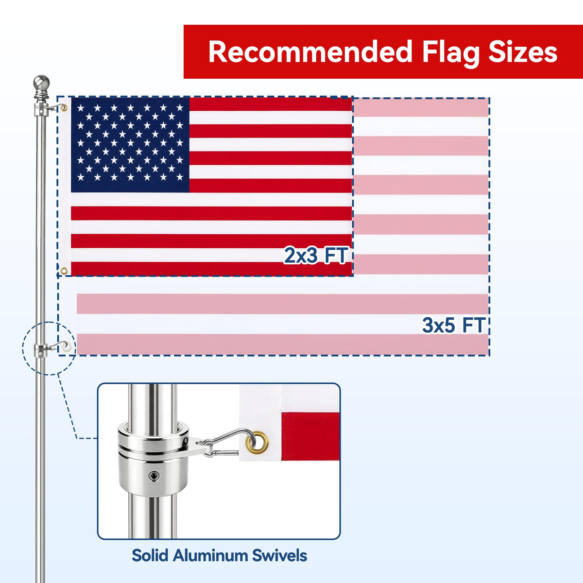 5FT One Piece Flag Pole G360098