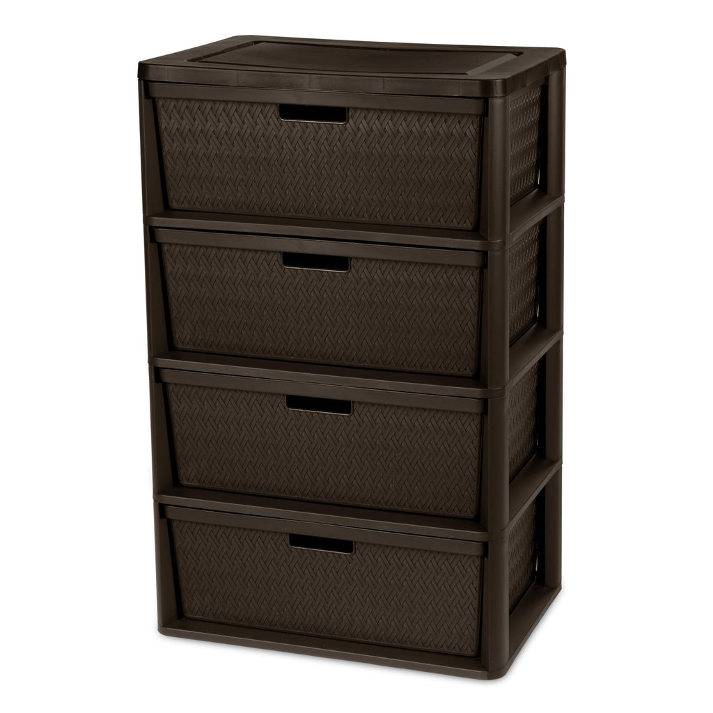Brown 4-Drawer Storage Tower with Bins H3633