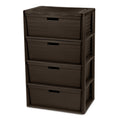 Brown 4-Drawer Storage Tower with Bins H3633