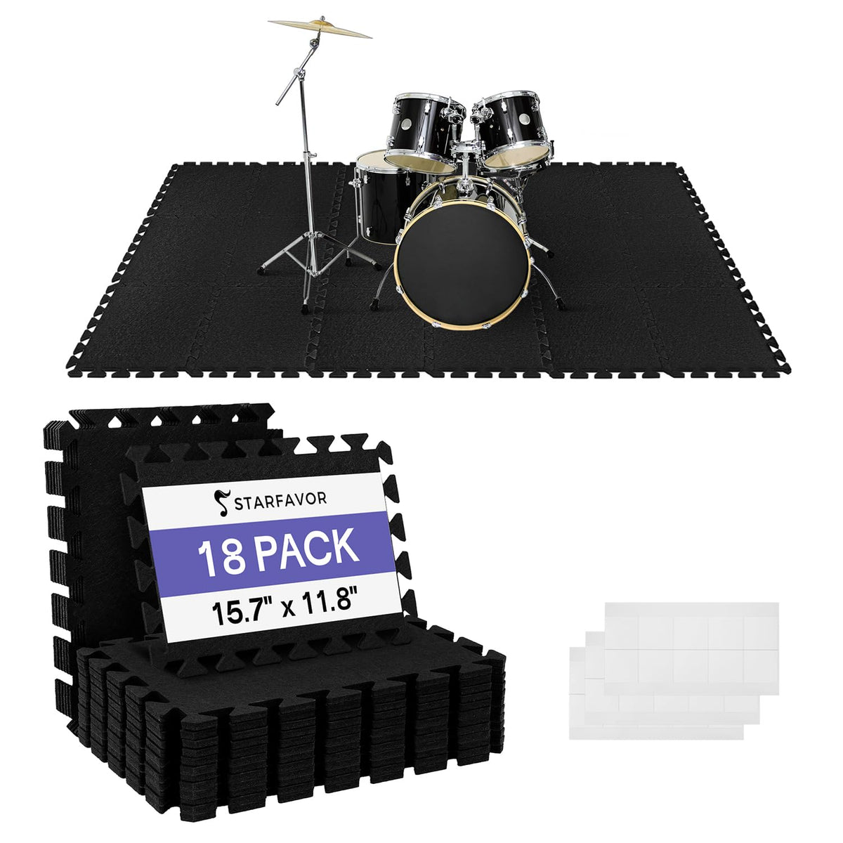 88 Key Full-Weighted Digital Piano and 18 Pcs Interlocking Floor Mats F2754