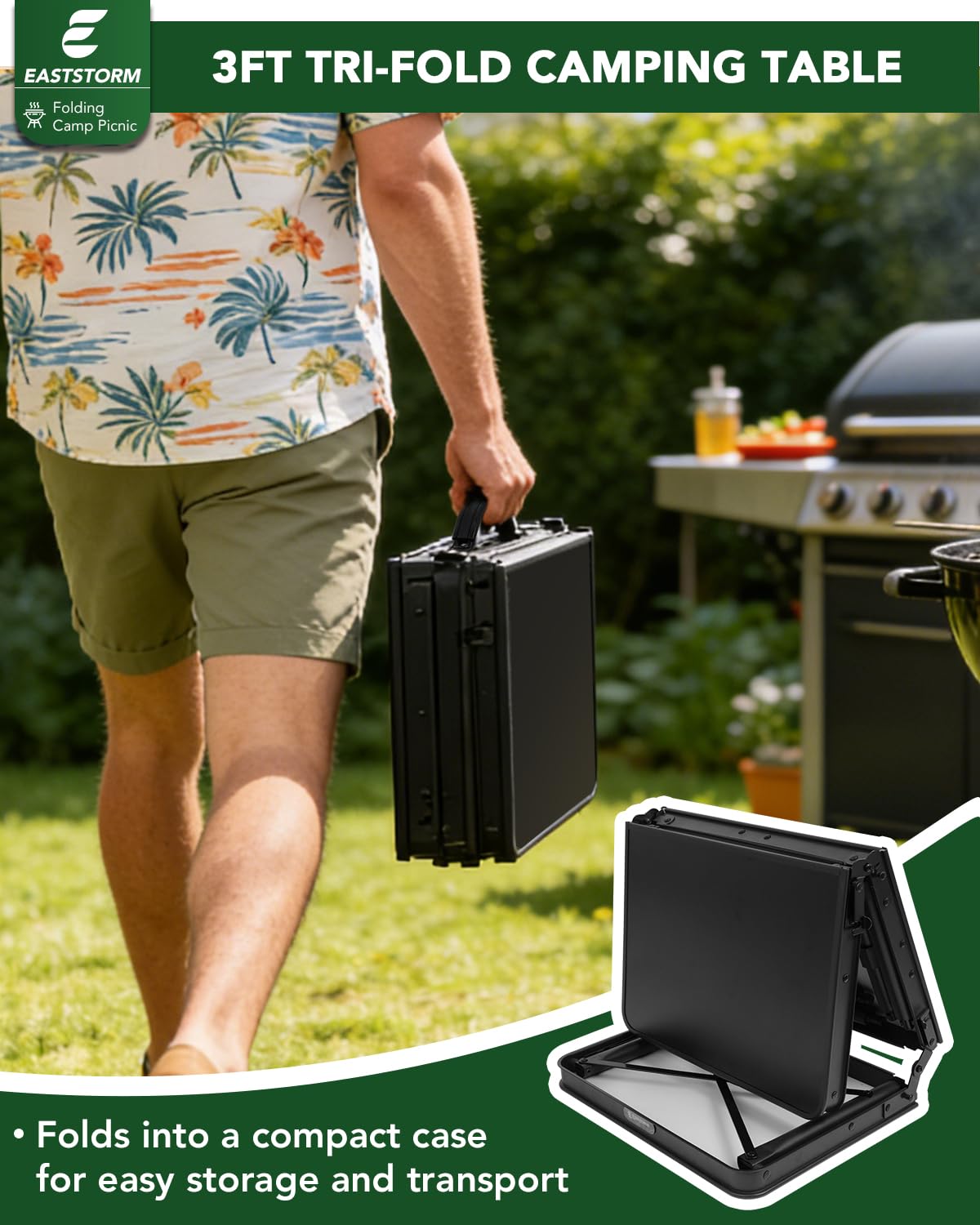 Small Folding Camping Table Black P374