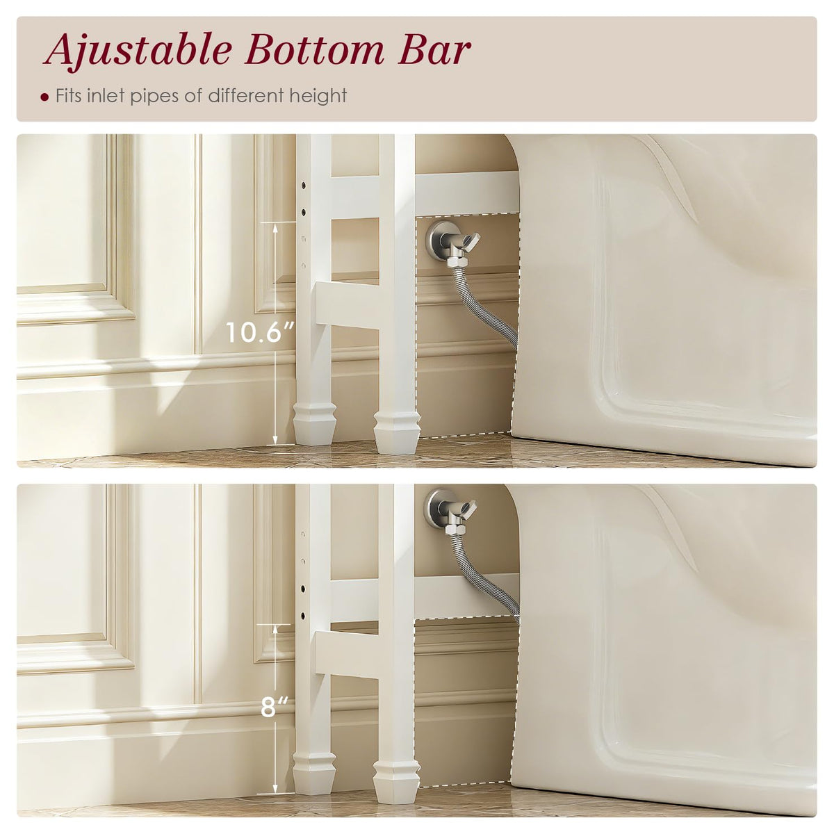White Over the Toilet Storage Cabinet with Doors C380552