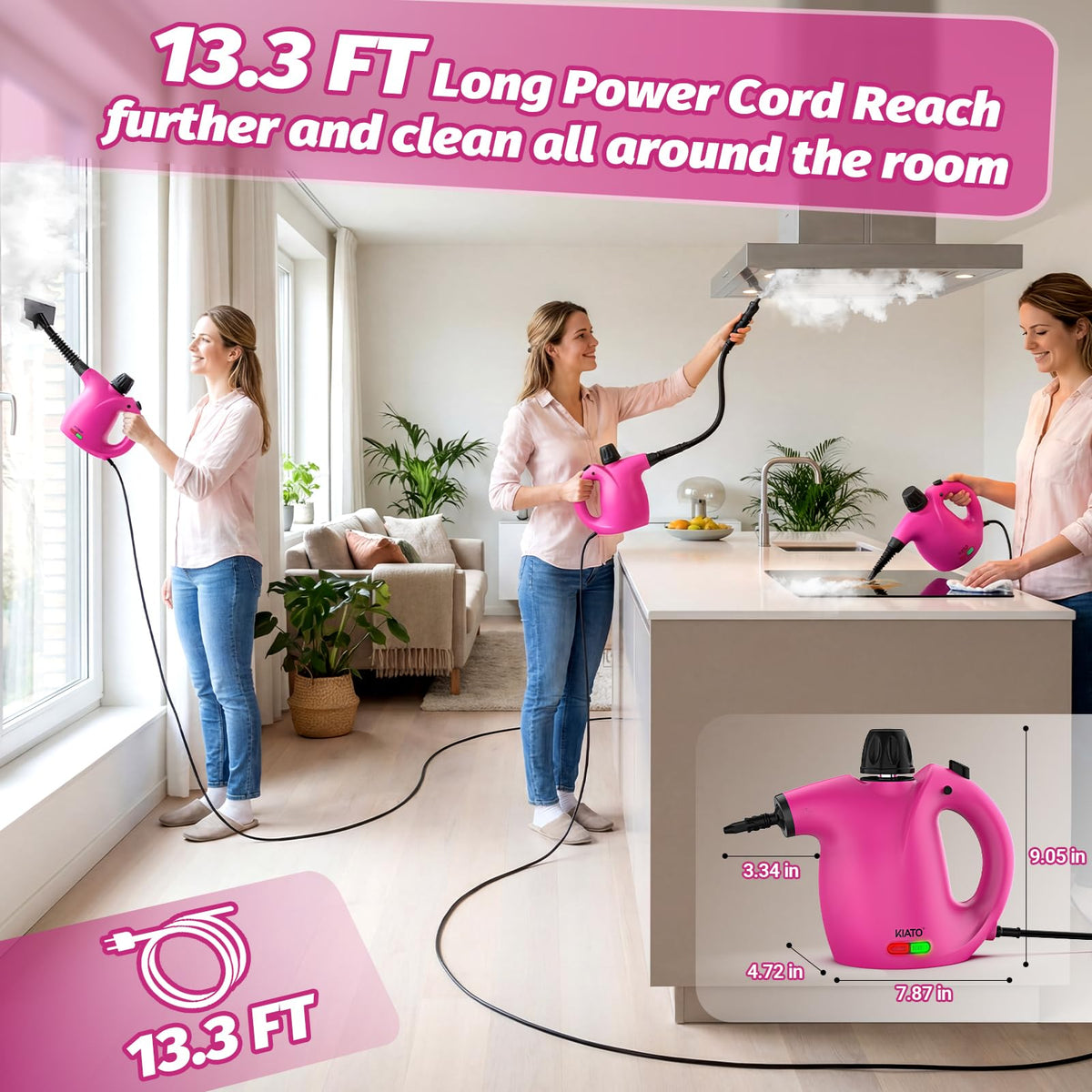 Pink Handheld Steam Cleaner S874251