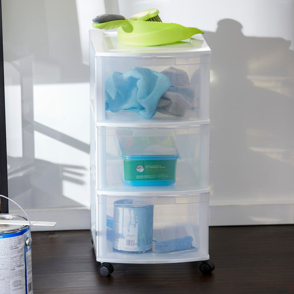 3 Drawer Plastic Rolling Organizer Cart L326