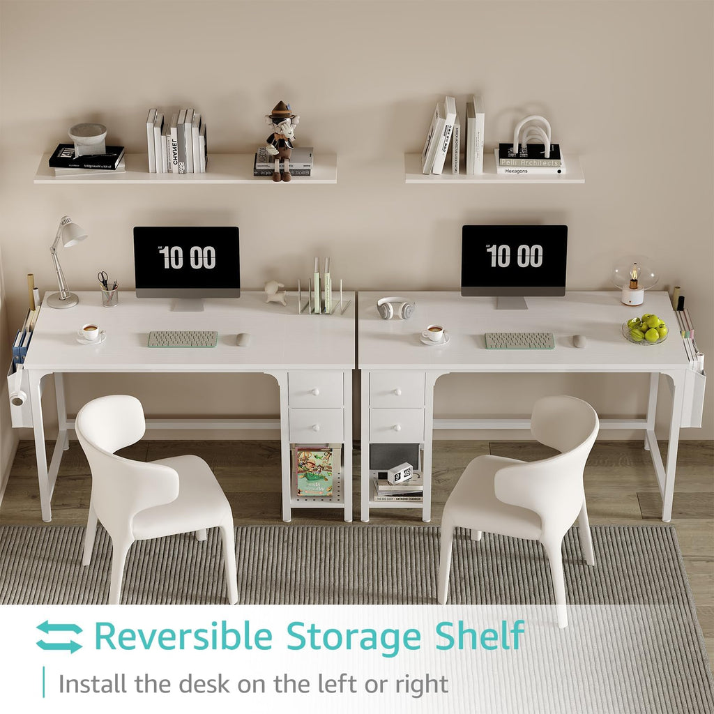 White Computer Desk with Drawers 47 Inch I74391