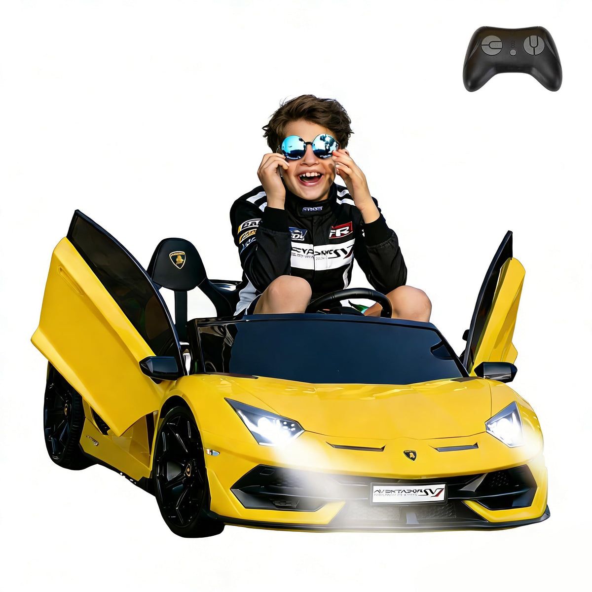 2-Seater Kids Ride on Car, 24V Electric Vehicle, Yellow G826