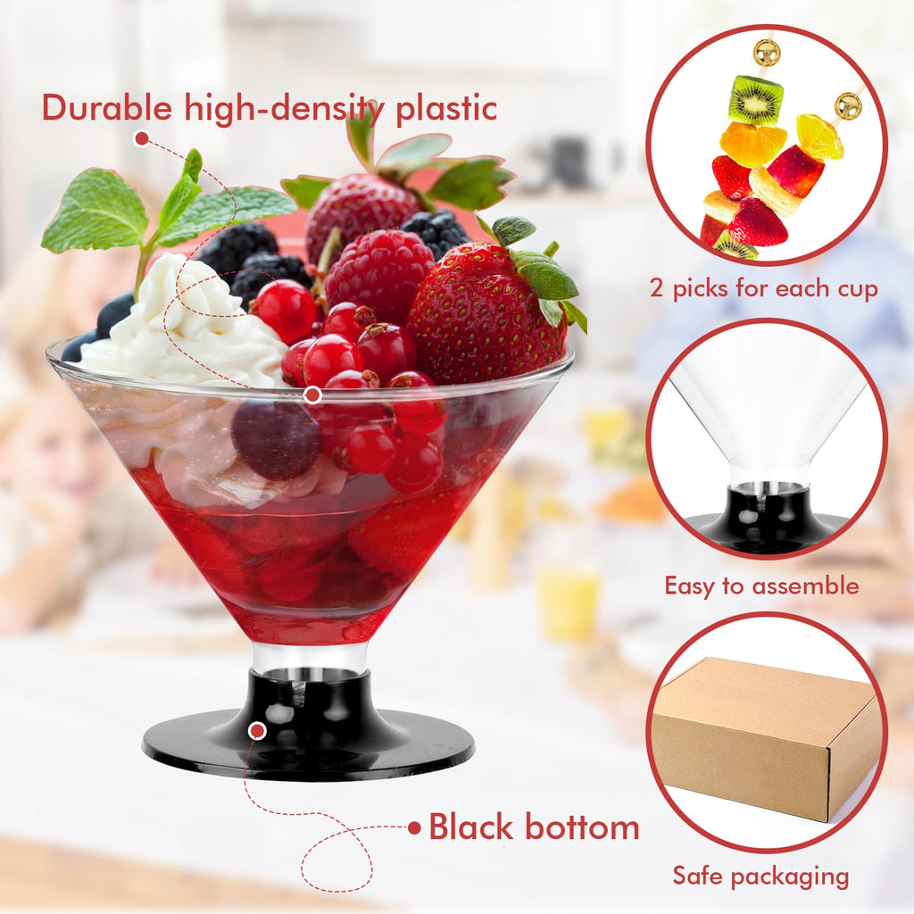 25 PCS 5oz Clear Plastic Martini Glasses W30262