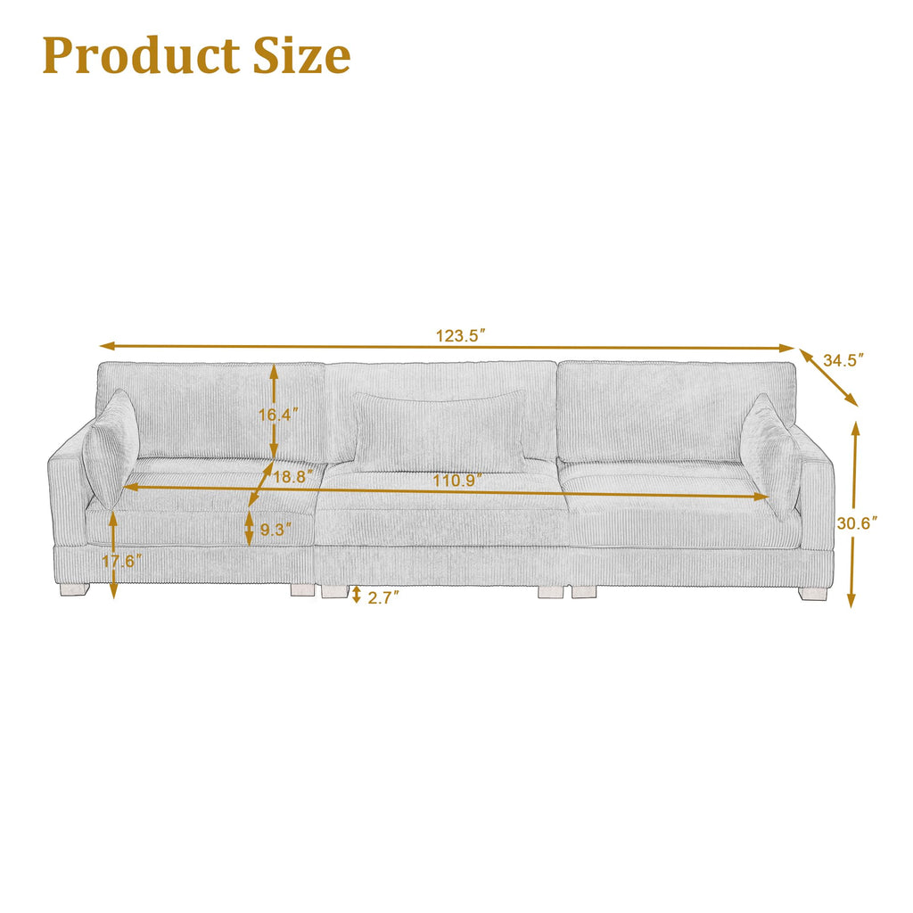 Light Gray Loveseat Sofa with Ottoman O869