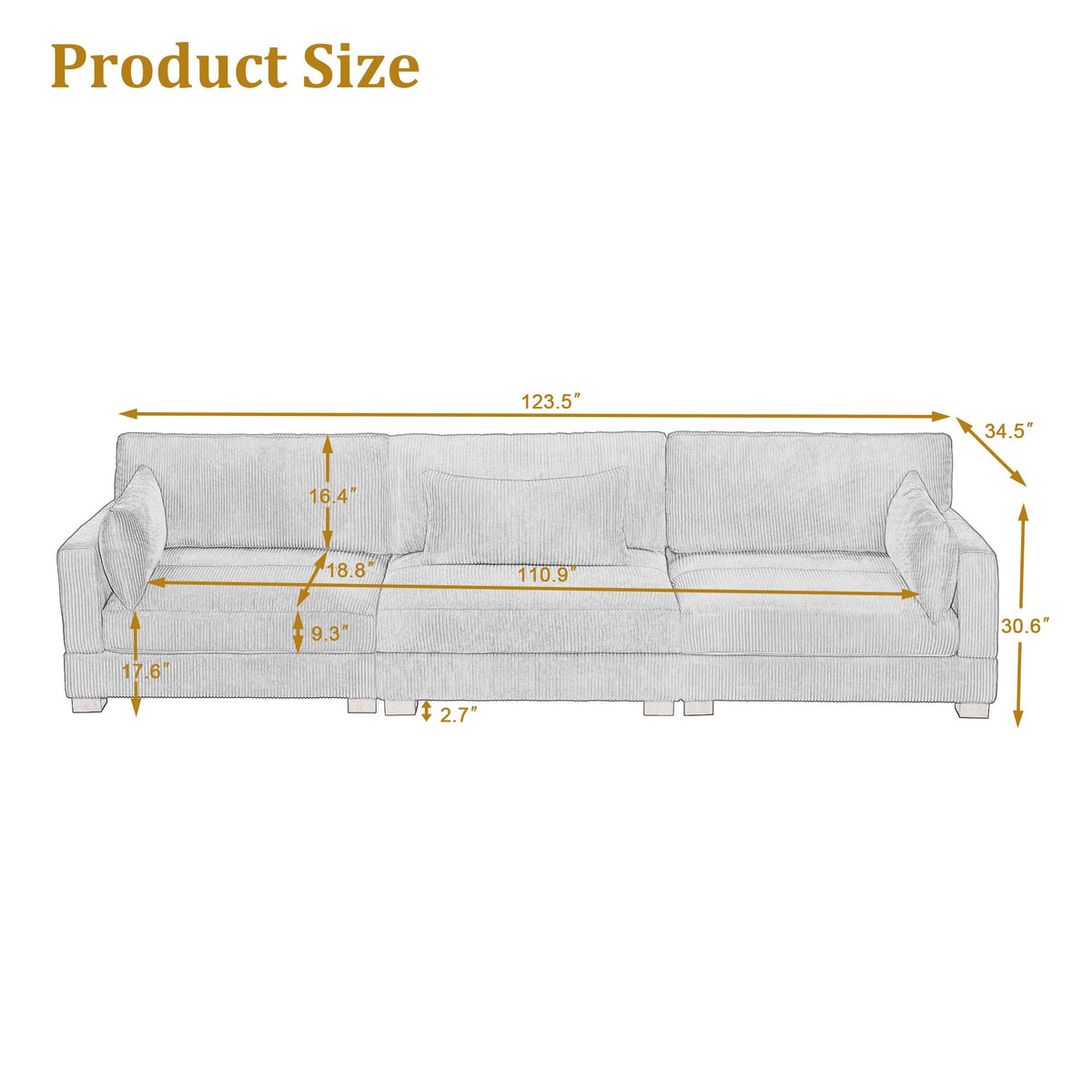 Light Gray Loveseat Sofa with Ottoman O869