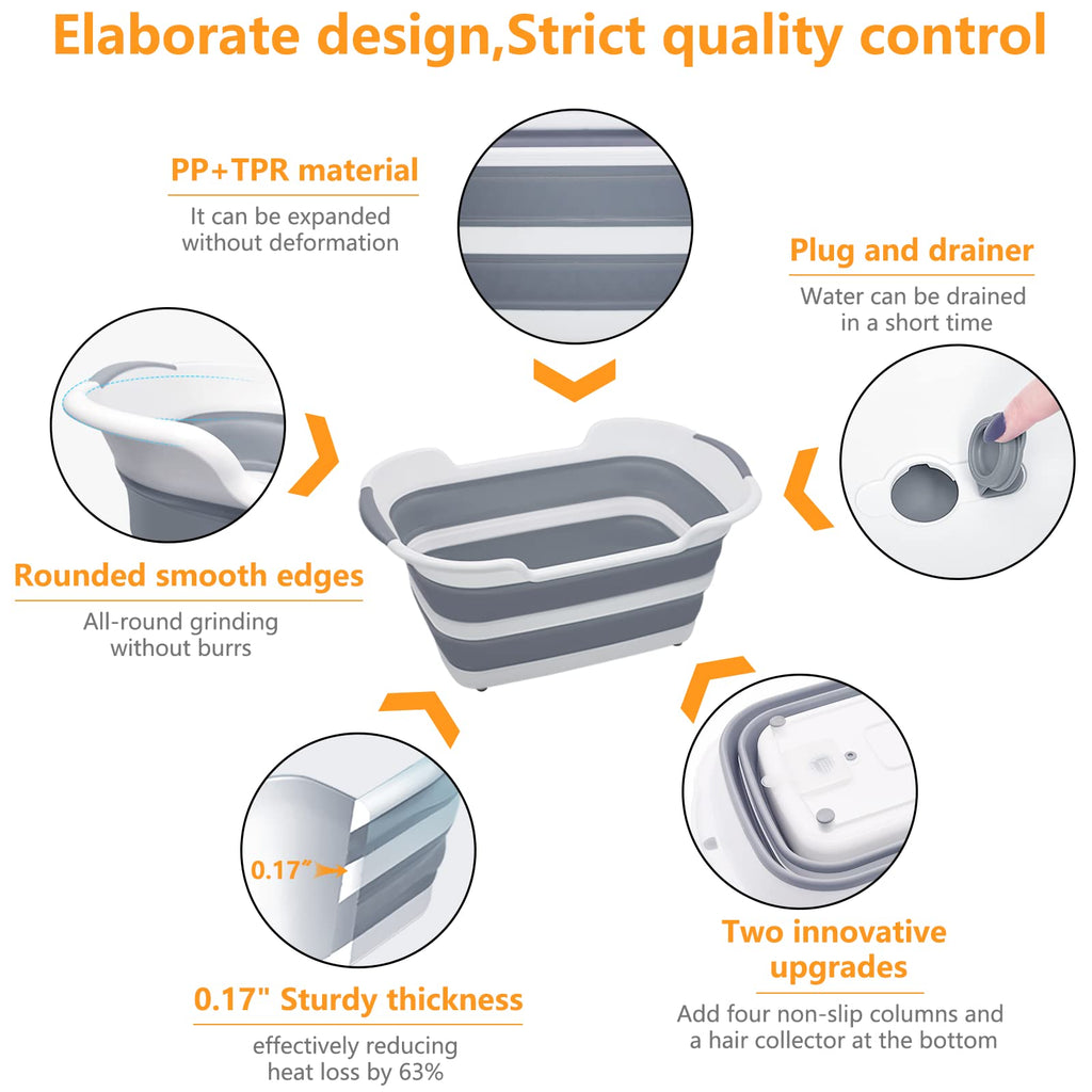 27L Collapsible Pet Bathtub with Drainage Hole J878