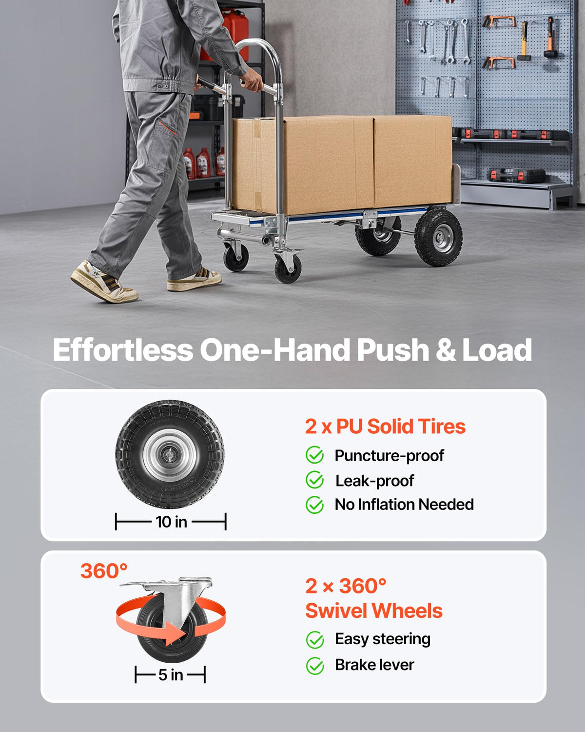2 in 1 Convertible Hand Truck Dolly 1000 lbs V101281