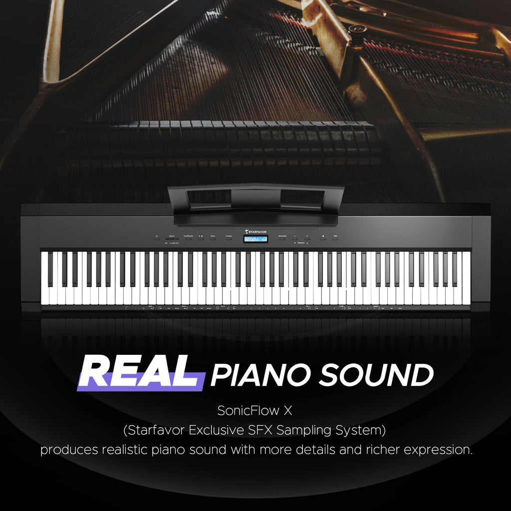 88 Key Full-Weighted Digital Piano and 18 Pcs Interlocking Floor Mats F2754