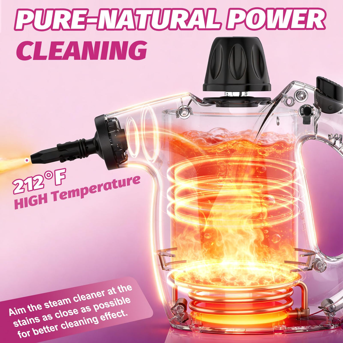 Pink Handheld Steam Cleaner S874251