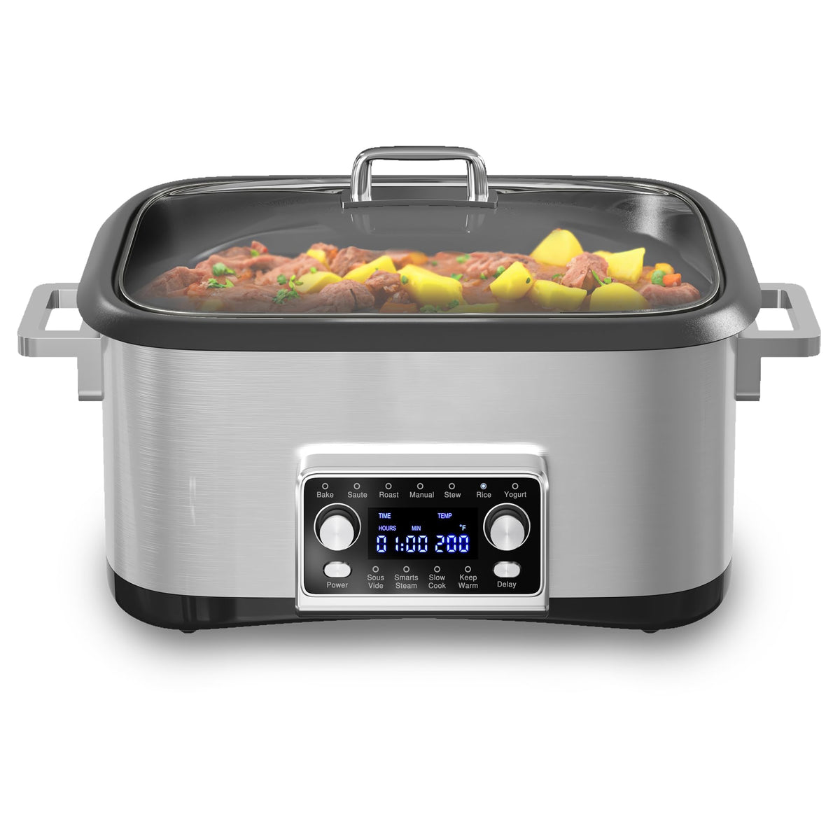 12-in-1 Programmable 8 Quart Slow Cooker with Steaming Rack S971585