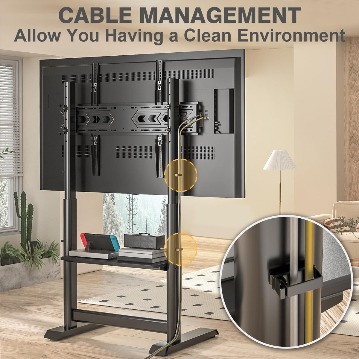 Heavy Duty Rolling TV Stand for 55-100 inch TVs S560