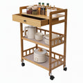 3-Tier Bamboo Kitchen Cart with Drawer E63178