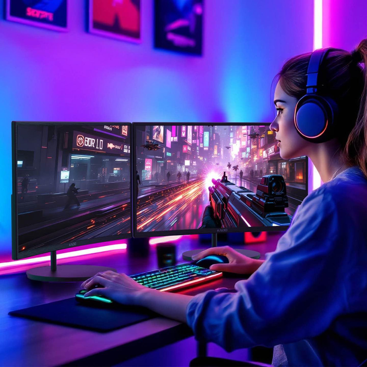24" Curved 75Hz Computer Monitor 2-Pack D5447