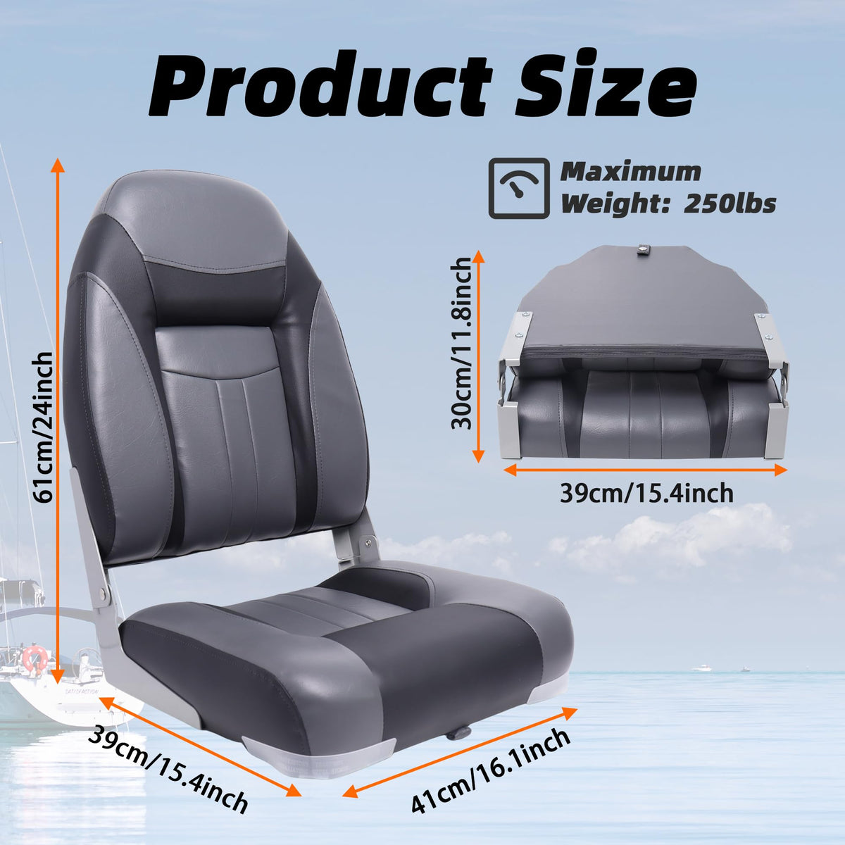 High Back Folding Boat Seat O98660