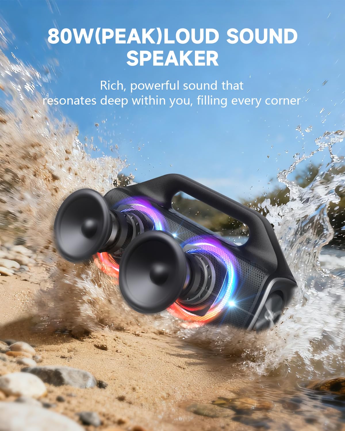80W IP67 Waterproof Wireless Outdoor Bluetooth Speaker K91818